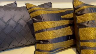 The Elegance Of Midnight Blue #luxuryinteriors #couturecushions #handembroidery #pleatedsilk #sale #stockcushionsonsale #luxuryinteriordesign #forfurtherinformationpleasecontact susann@susanneschenfelder.com or send dm